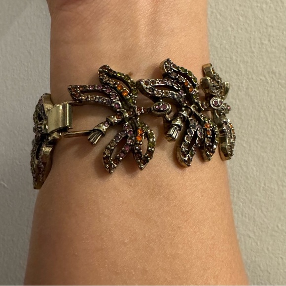 Art Nouveau Jewelled Dragonfly Bracelet (Art Deco, Fairycore, Exquisite) - Picture 7 of 12